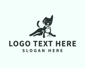 Dog & Cat Negative Space logo