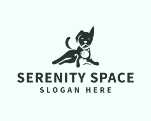 Dog & Cat Negative Space logo design