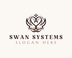 Heart Swan Bird logo