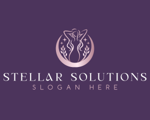 Celestial Moon Woman logo design