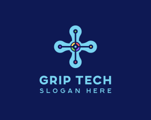 Modern Tech Cross logo design