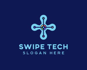 Modern Tech Cross logo design