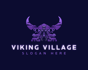 Viking Warrior Mountains logo design