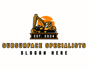 Excavator Mountain Digging logo