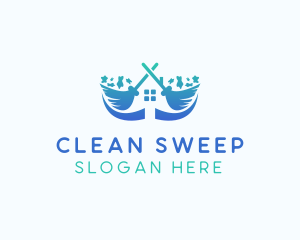 House Cleaning Broom logo design