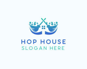 House Cleaning Broom logo design