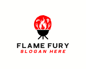 Flame Grill Barbecue logo design