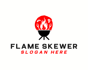 Flame Grill Barbecue logo design