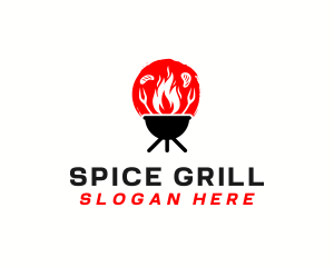 Flame Grill Barbecue logo design