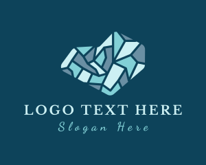 Blue Gemstone Heart logo