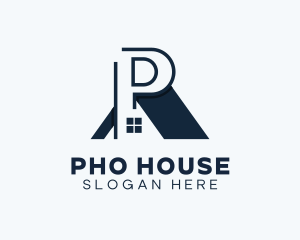 Real Estate House Letter P logo design