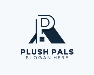 Real Estate House Letter P logo design