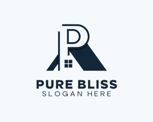 Real Estate House Letter P logo design