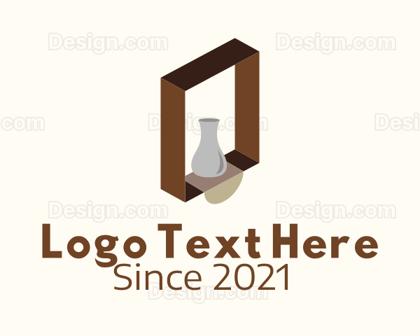 Wooden Shelf Design Logo