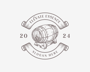 Vintage Wine Barrel Logo