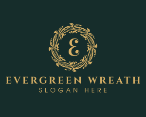 Natural Leaf Wreath logo design