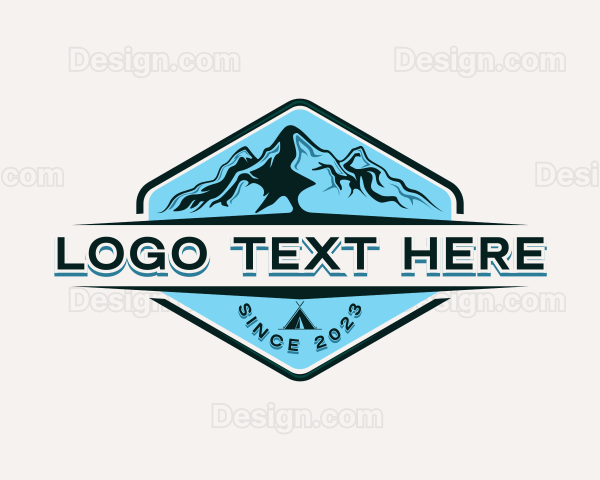 Mountain Camping Adventure Logo