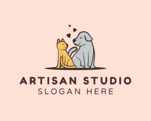 Dog Cat Grooming logo design