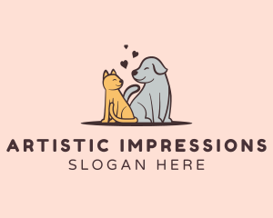 Dog Cat Grooming logo design