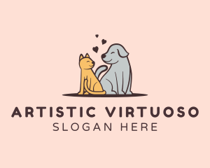 Dog Cat Grooming logo design