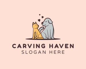 Dog Cat Grooming logo design