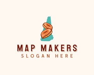 New Hampshire Donut Snack logo design