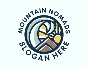 Sea Mountain Sunrise logo design