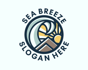 Sea Mountain Sunrise logo design