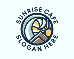 Sea Mountain Sunrise logo design