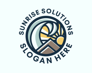 Sea Mountain Sunrise logo design