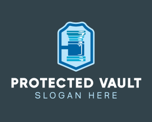 Blue Gavel Shield logo design