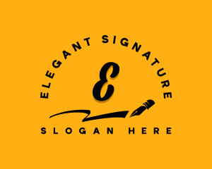 Signature Writer Pen logo design