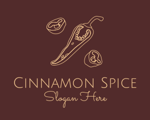 Sliced Chili Pepper logo design