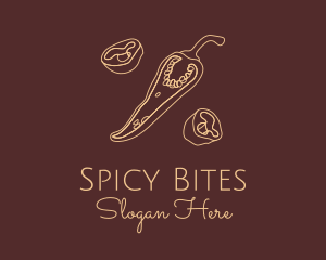 Sliced Chili Pepper logo design