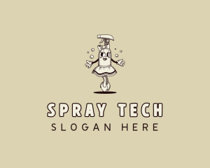 Woman Cleaning Sprayer  logo