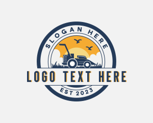 Lawn Mower Grass Cutting Logo