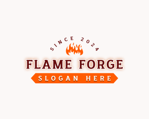 Retro Flame Business logo design