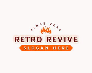 Retro Flame Business logo design