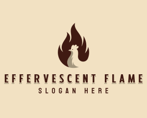 Chicken Flame BBQ logo design