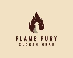 Chicken Flame BBQ logo design