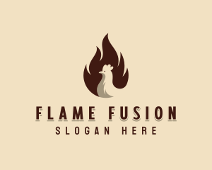 Chicken Flame BBQ logo design