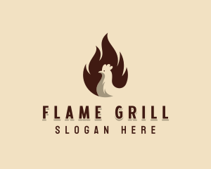 Chicken Flame BBQ logo design