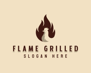 Chicken Flame BBQ logo design