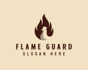 Chicken Flame BBQ logo design