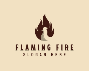 Chicken Flame BBQ logo design