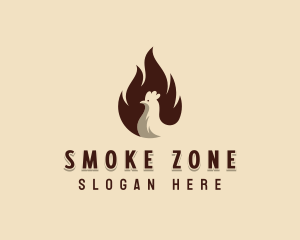 Chicken Flame BBQ logo design