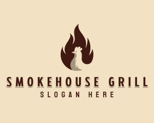 Chicken Flame BBQ logo design