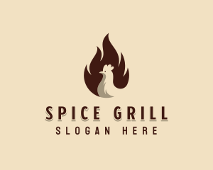 Chicken Flame BBQ logo design