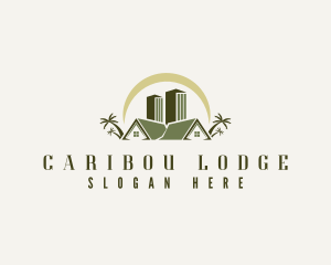 Tropical Building Lodging logo design