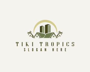 Tropical Building Lodging logo design